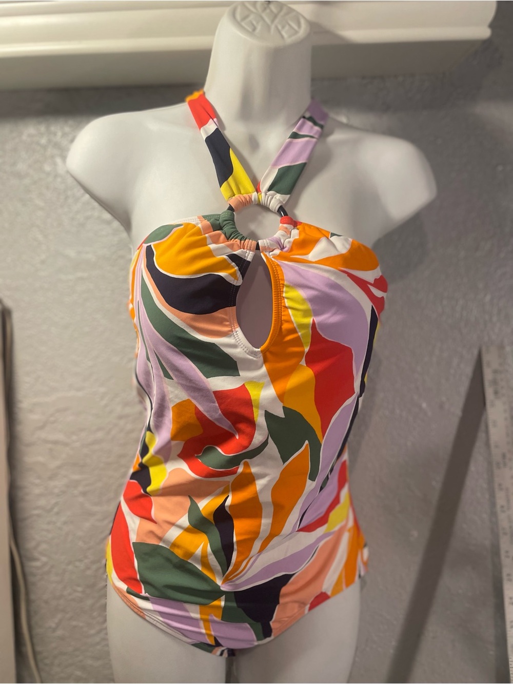 Anne Cole Multicolor Halter One-Piece Swimsuit